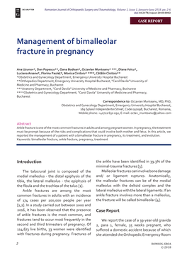 Management of Bimalleolar Fracture in Pregnancy