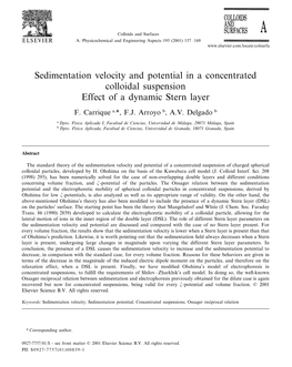 Sedimentation Velocity and Potential in a Concentrated Colloidal Suspension Effect of a Dynamic Stern Layer