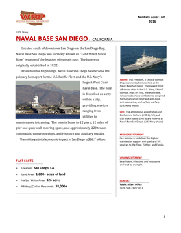 Naval Base San Diego : California
