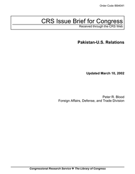 Pakistan-US Relations