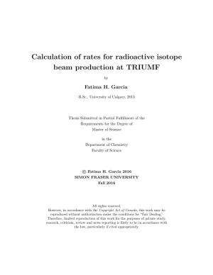 Calculation of Rates for Radioactive Isotope Beam Production at TRIUMF