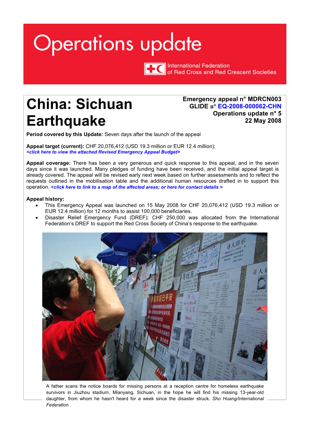 Sichuan Earthquake Relief Efforts