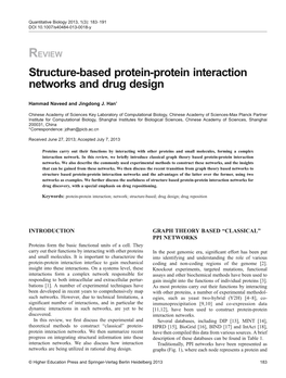 Structure-Based Protein-Protein Interaction Networks and Drug Design