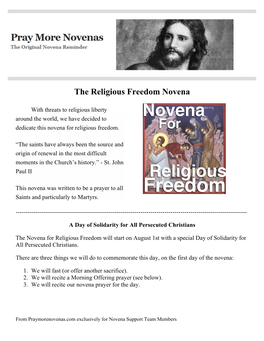 The Religious Freedom Novena