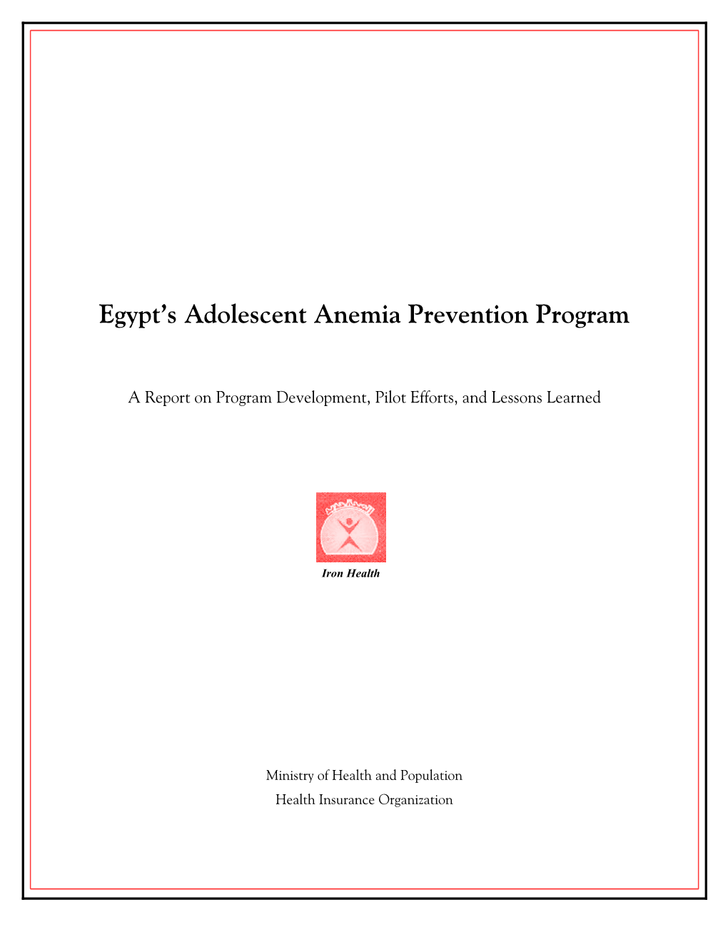 Egypt's Adolescent Anemia Prevention