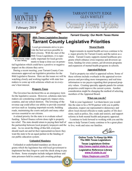 Tarrant County Legislative Priorities