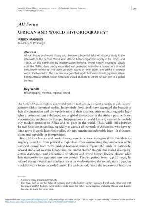 African and World Historiography