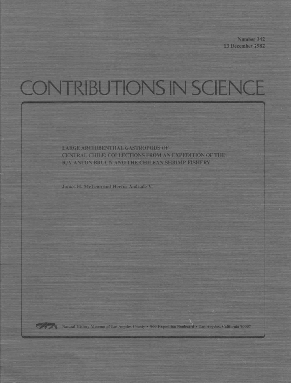 Contributions in Science