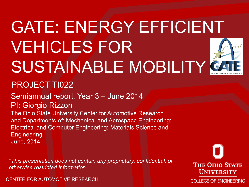 Energy Efficient Vehicles for Sustainable