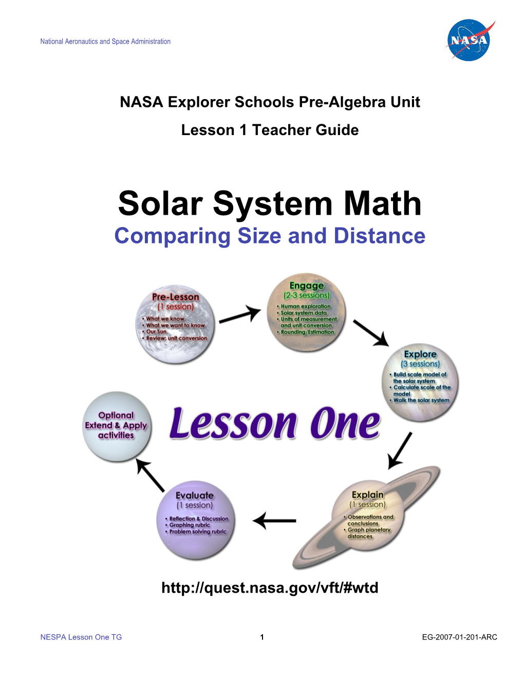 Solar System Math Comparing Size and Distance
