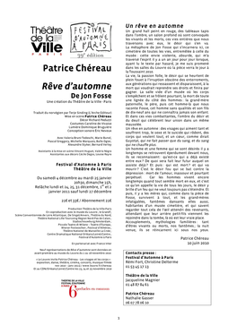 Patrice Chéreau La Toussaint 2010