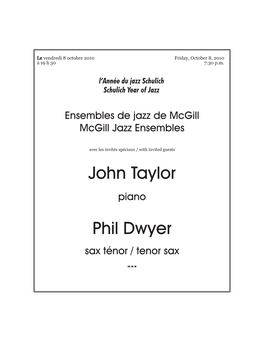 John Taylor Phil Dwyer