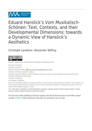 Eduard Hanslick's Vom Musikalisch
