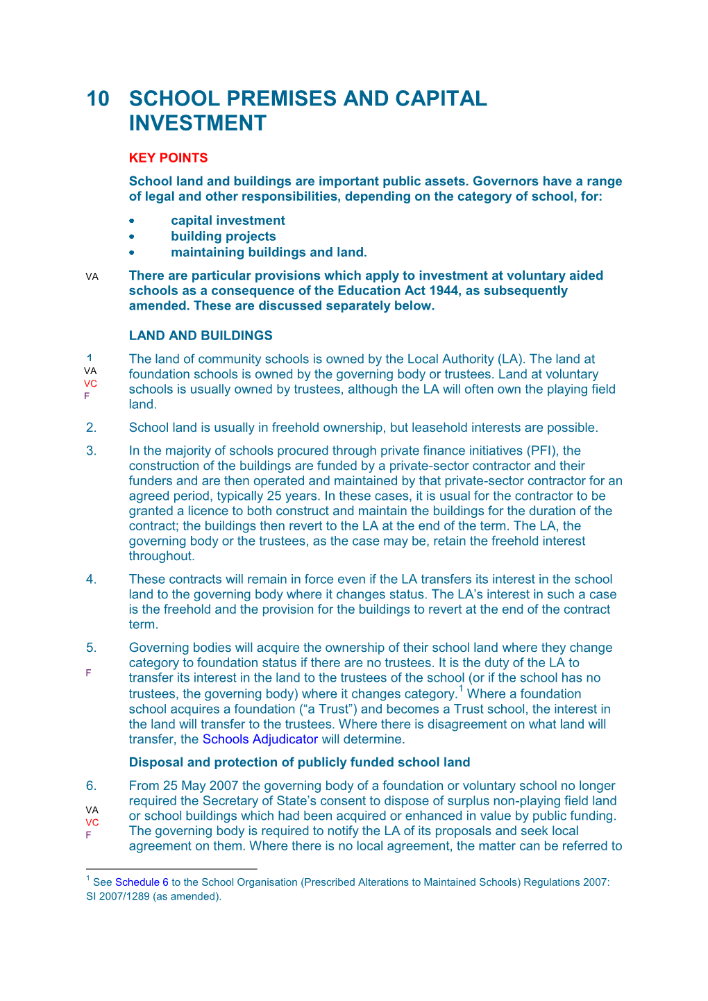 10 School Premises and Capital Investment