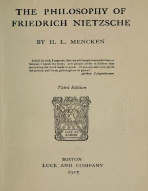 The Philosophy of Friedrich Nietzsche, by H