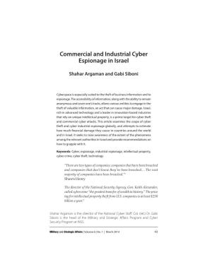 Commercial and Industrial Cyber Espionage in Israel