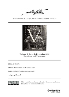 Volume 3, Issue 2, December 2020 Decadence and Translation