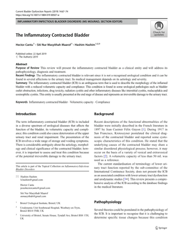The Inflammatory Contracted Bladder