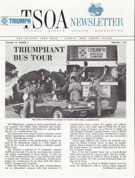 Newsletter Triumph Sports Owners Association