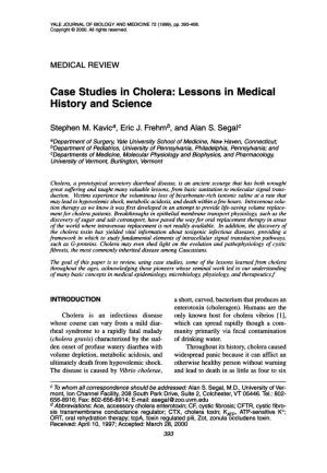Case Studies in Cholera: Lessons in Medical History and Science
