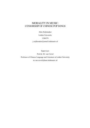 Morality in Music: Censorship of Chinese Pop Songs