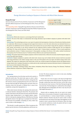 Energy Alterations Leading to Dyspnea in Patients with Mitral Valve Stenosis