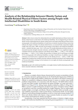 Analysis of the Relationship Between Obesity Factors and Health-Related Physical Fitness Factors Among People with Intellectual Disabilities in South Korea