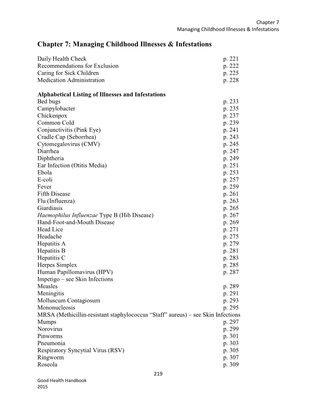 Chapter 7: Managing Childhood Illnesses & Infestations