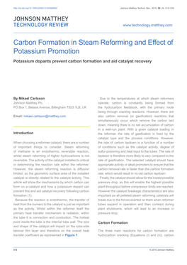 Carbon Formation in Steam Reforming and Effect of Potassium Promotion