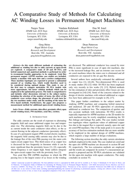 A Comparative Study of Methods for Calculating AC Winding Losses in Permanent Magnet Machines
