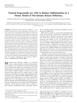 Natural Isoprenoids Are Able to Reduce Inflammation in a Mouse