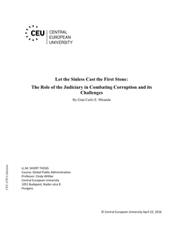 The Role of the Judiciary in Combating Corruption and Its Challenges by Gian Carlo E