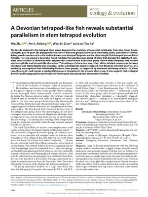 A Devonian Tetrapod-Like Fish Reveals Substantial Parallelism in Stem Tetrapod Evolution