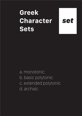 Greek Character Sets