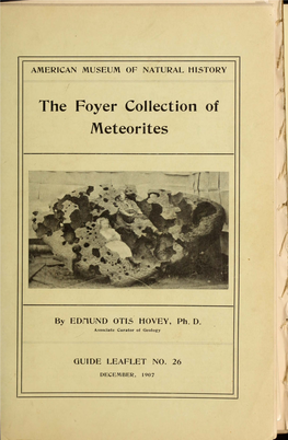 The Foyer Collection of Meteorites