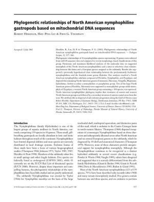 Phylogenetic Relationships of North American Nymphophiline Gastropods Based on Mitochondrial DNA Sequences