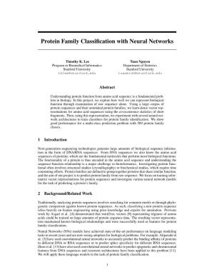 Protein Family Classification with Neural Networks