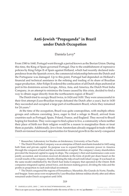 Anti-Jewish “Propaganda” in Brazil Under Dutch Occupation