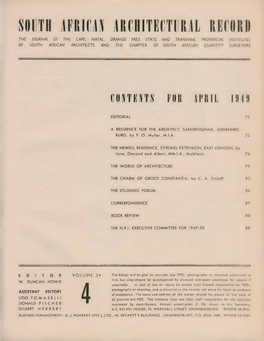 Contents for April 1949