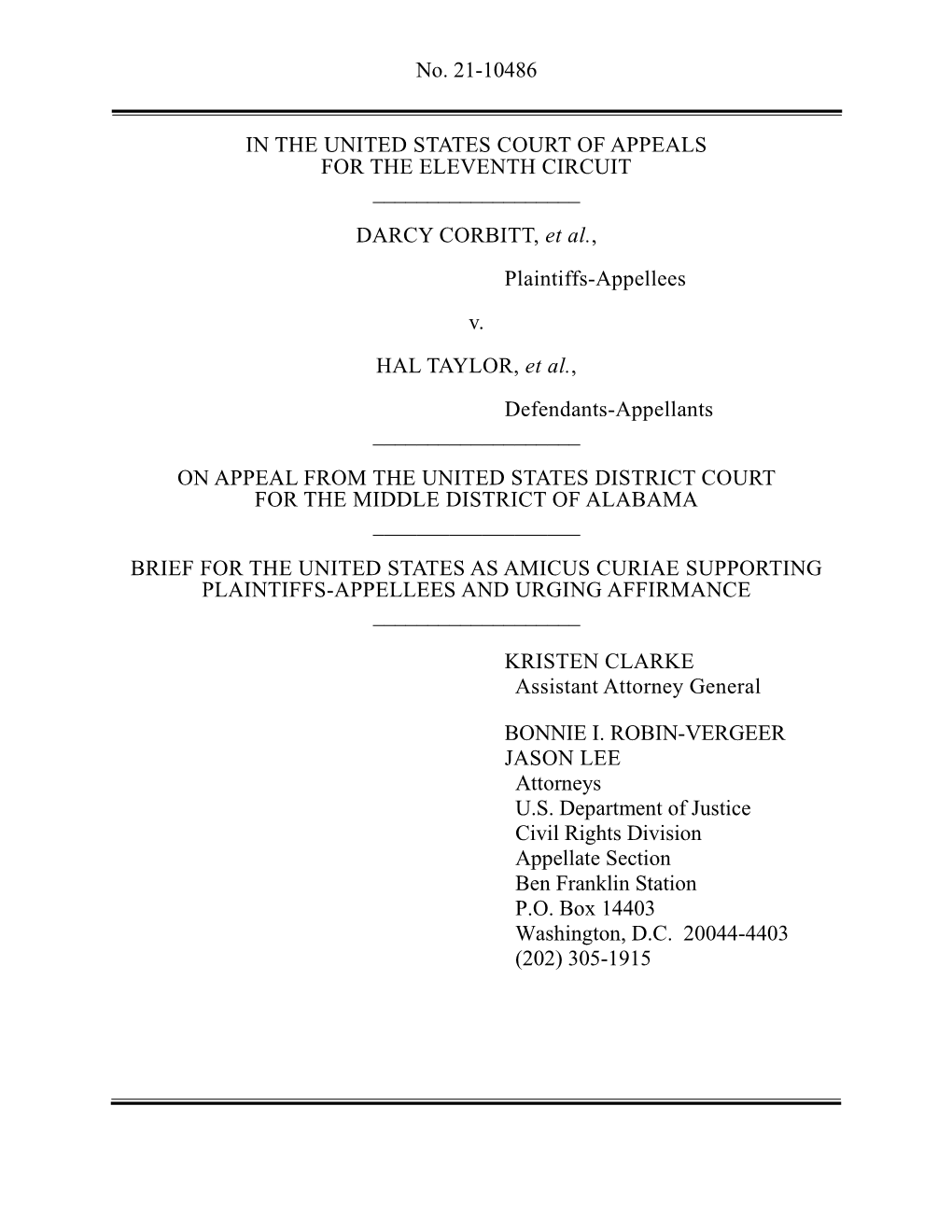 Download Corbitt V. Taylor Brief As Amicus