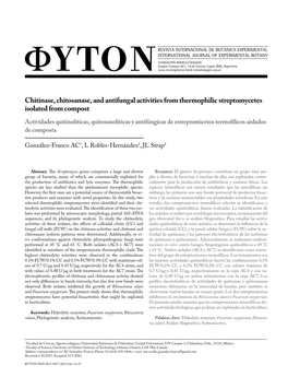 Chitinase, Chitosanase, and Antifungal Activities from Thermophilic