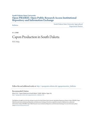 Capon Production in South Dakota W
