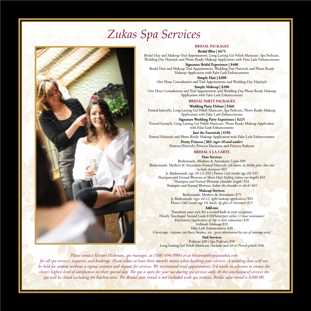 Zukas Spa Services