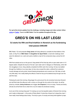 Greg's on His Last Legs!