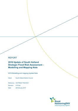 2016 Update of South Holland Strategic Flood Risk Assessment - Modelling and Mapping Note