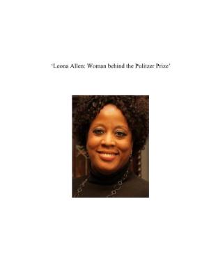 'Leona Allen: Woman Behind the Pulitzer Prize'