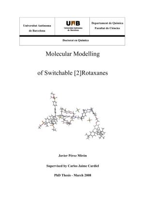 Molecular Modelling of Switchable [2]Rotaxanes