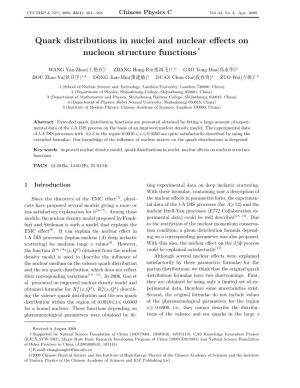 Quark Distributions in Nuclei and Nuclear Effects on Nucleon Structure