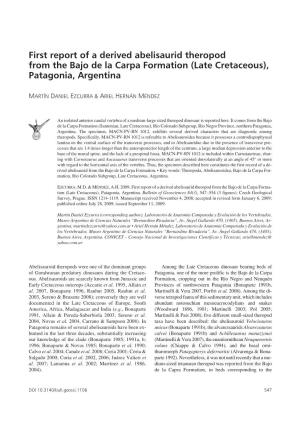 Late Cretaceous), Patagonia, Argentina