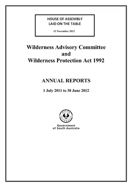 Wilderness Advisory Committee Annual Report 2011-12